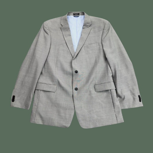 Tommy Hilfiger Men's Gray Blazer Sport Coat Suit Jacket  Long 46 100% Wool