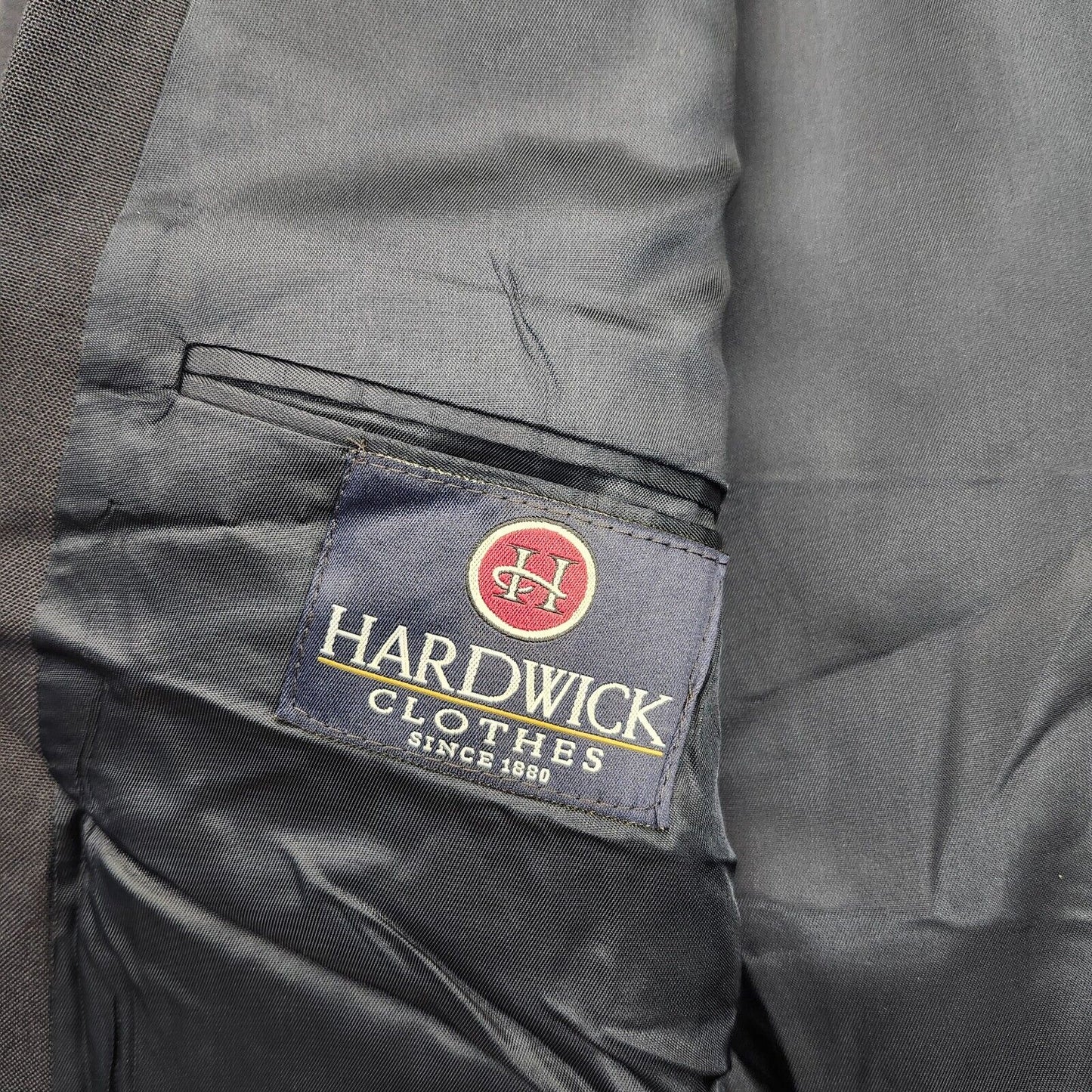 NWT Hardwick Clothes Men's Suit Jacket Black 46 Long Peak Lapel Double Breasted