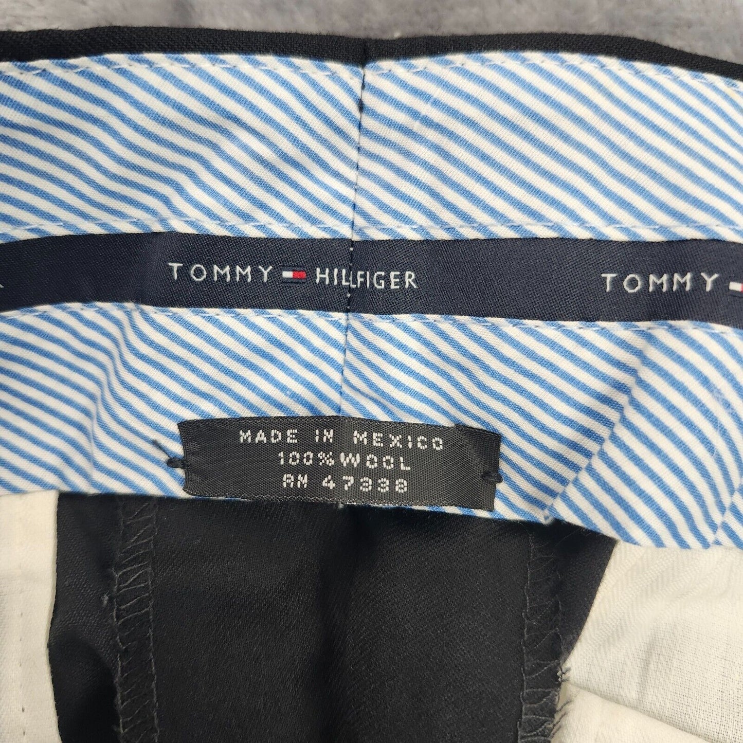 NWT Tommy Hilfiger Black Suit Set Jacket 100% Wool 41 Regular, Pants 34 Regular