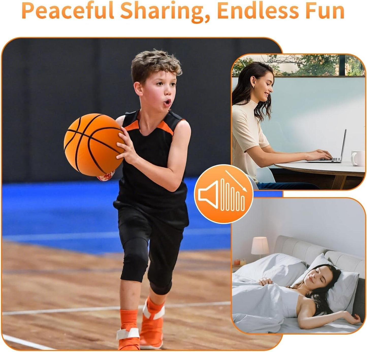 Silent Basketball Handle Airless Silent Foam Basketball No.7-9.4 inch