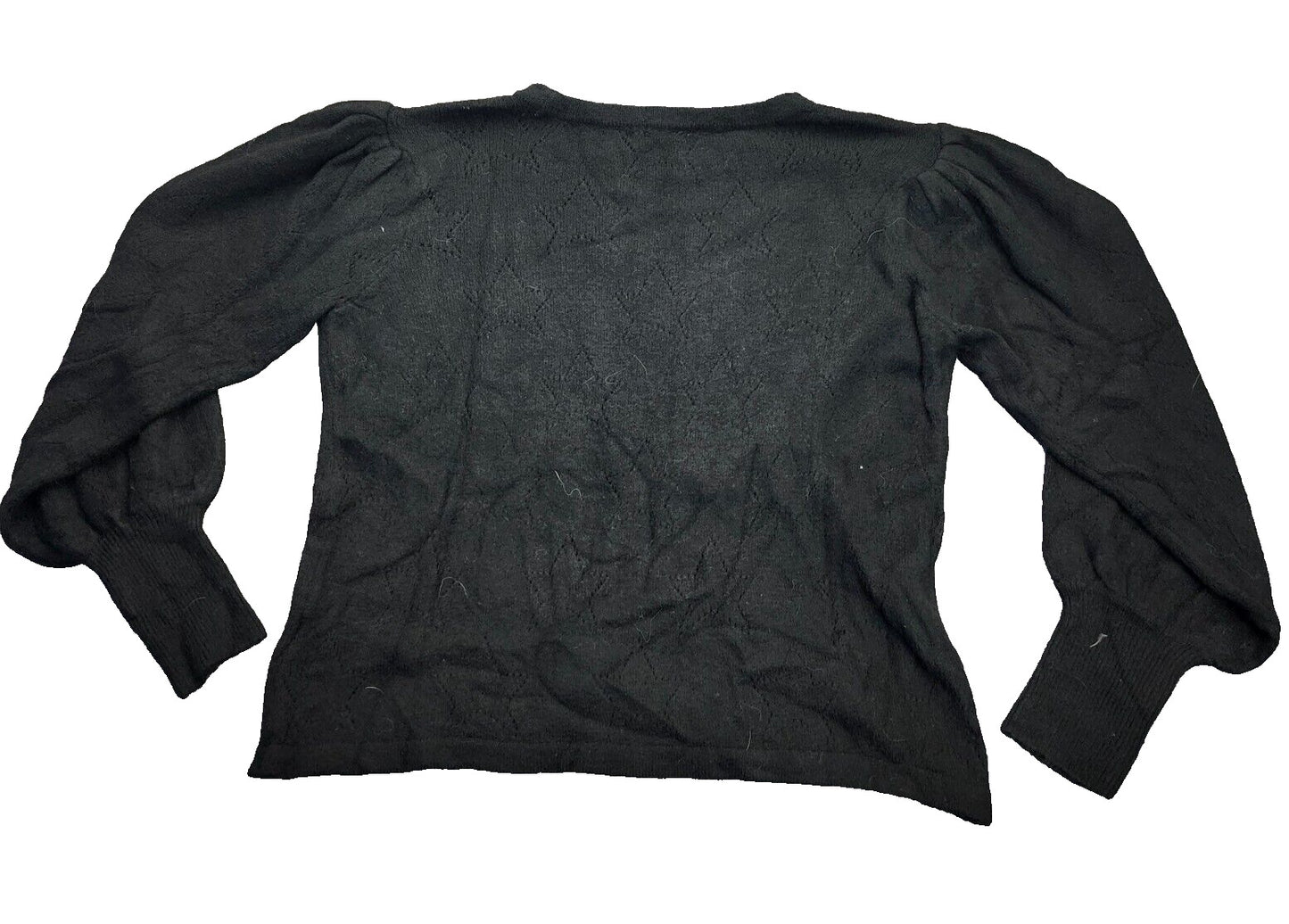 New York & Company Women's Pleated Shoulder Balloon-Sleeve Crewneck Sweater XL