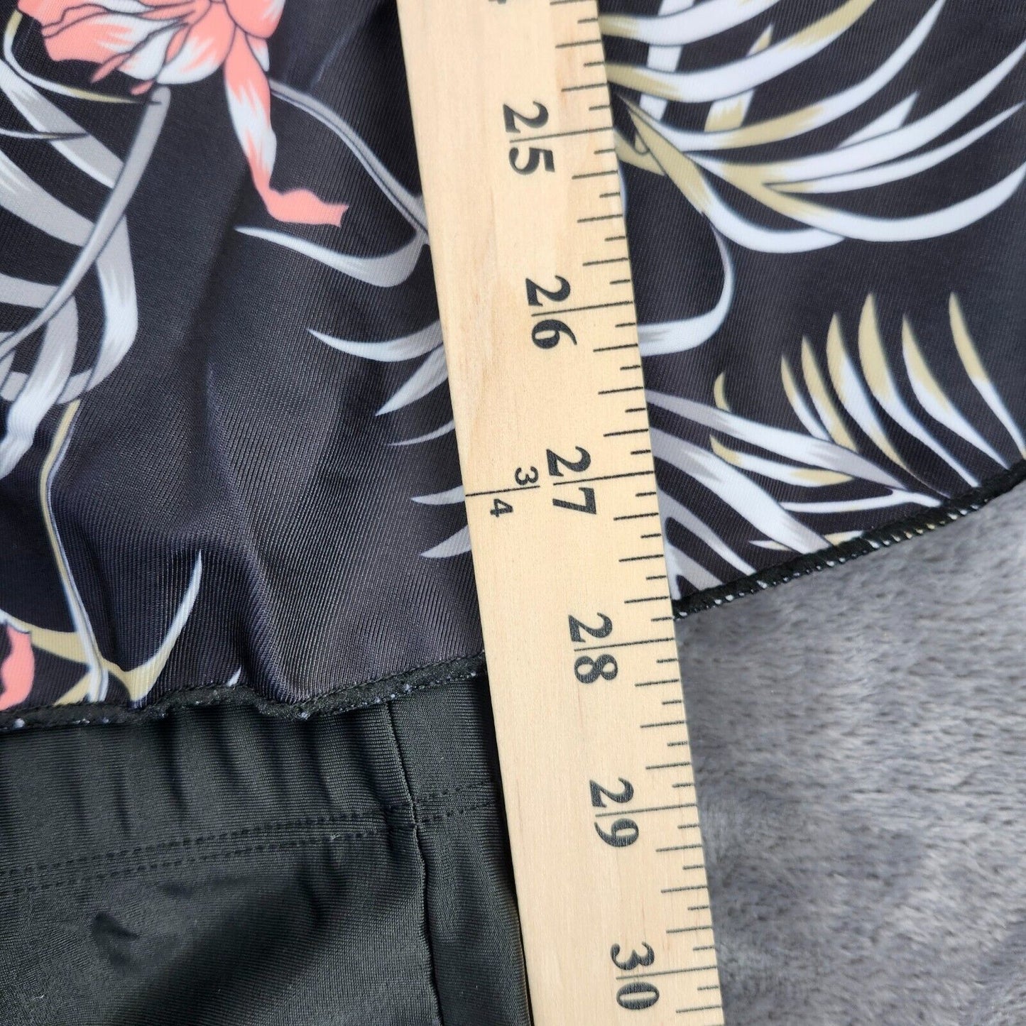 2Pcs Women Swimwear Flower Print Scoop Neck Padded Tank Tops + Swim Shorts 2XL