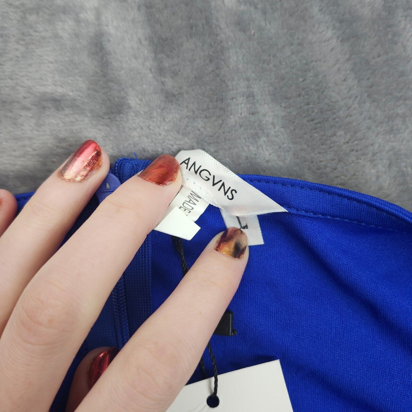 Angvns long sleeve Blue bodycon dress size Large