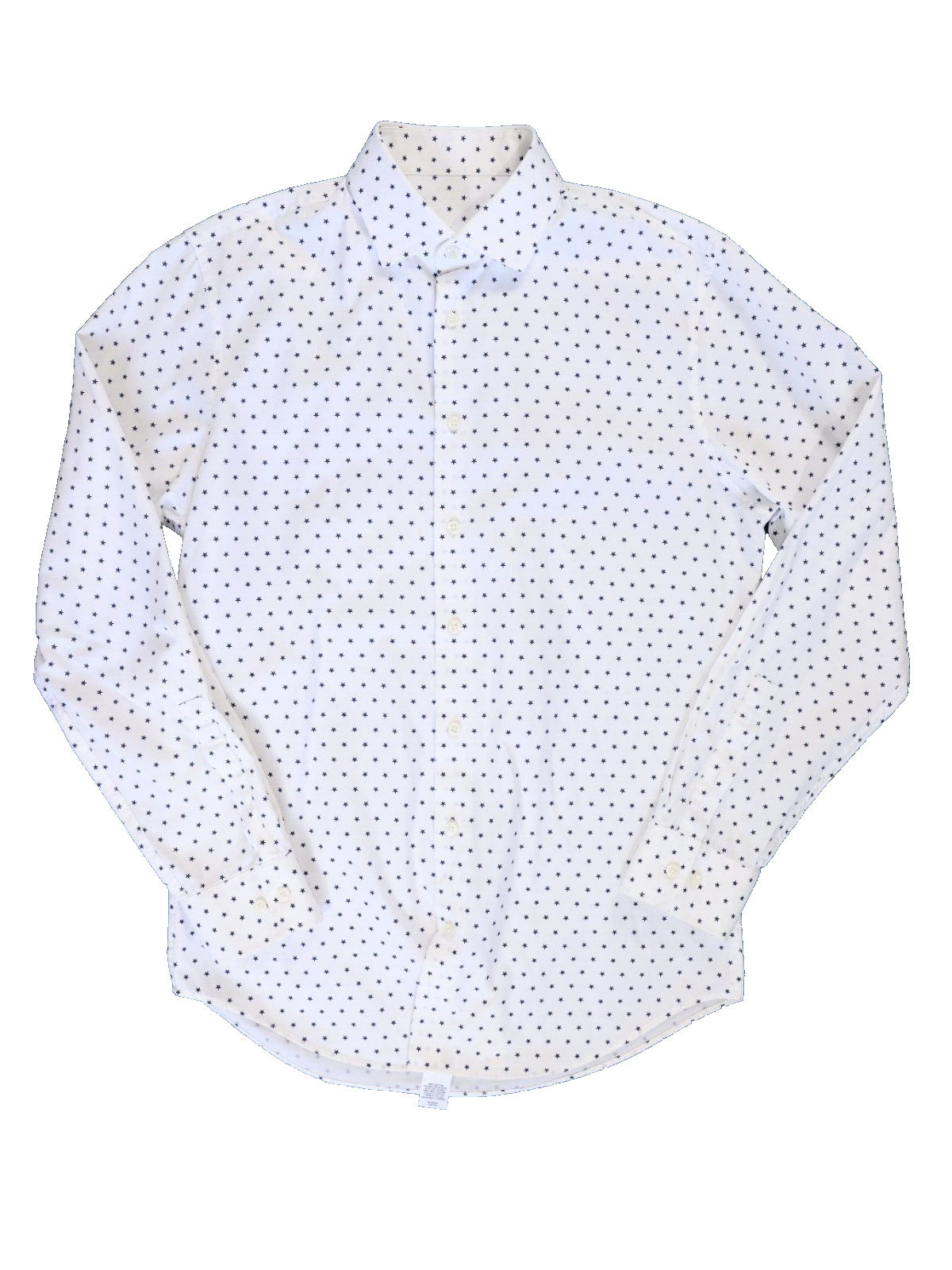 nordstrom mens button up long sleeve Stars shirt 100% Cotton Size Medium