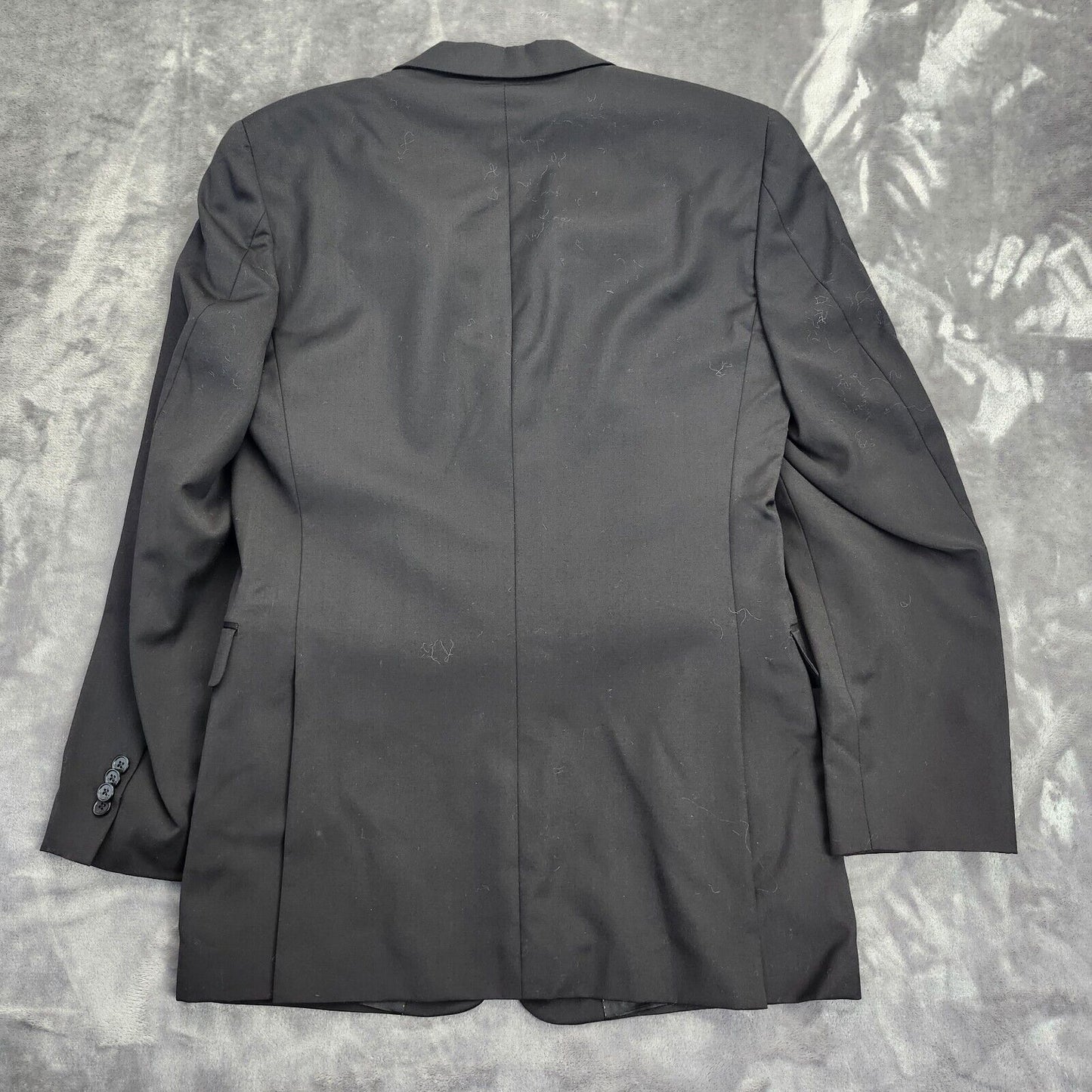NWoT Tommy Hilfiger Black Suit Jacket Notch Lapel 2 Button 38 Long 100% Wool