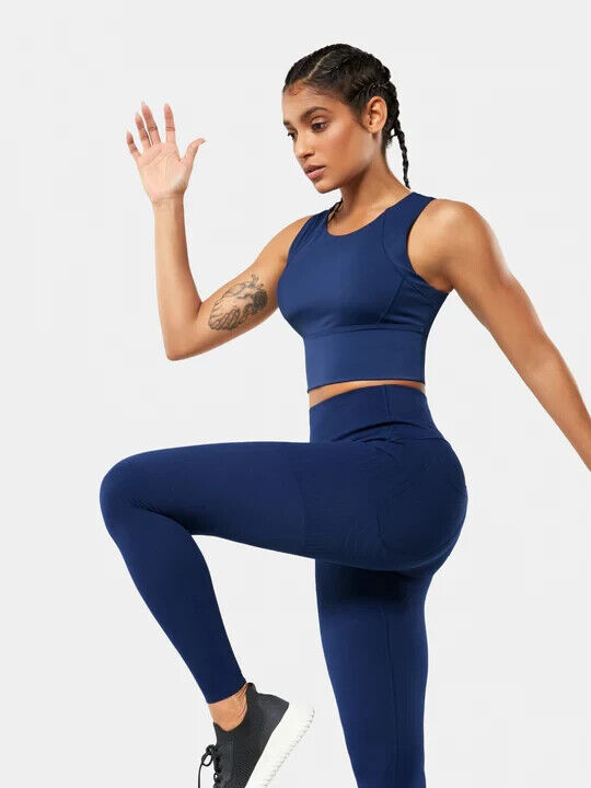 Fanka Body Sculpt Lift n Curve Leggings (Reversible Wear w Pockets) Navy Medium