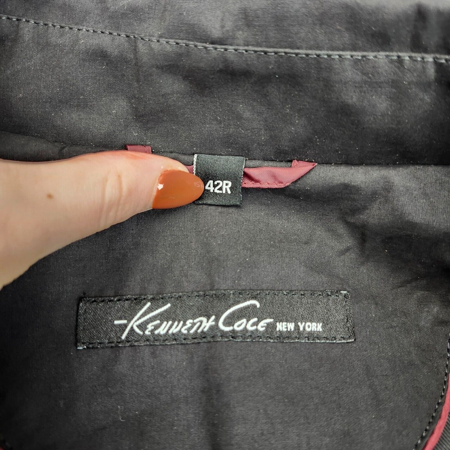 NWT Men’s Kenneth Cole New York Black Trench Rain Coat w/ Belt 42 Regular