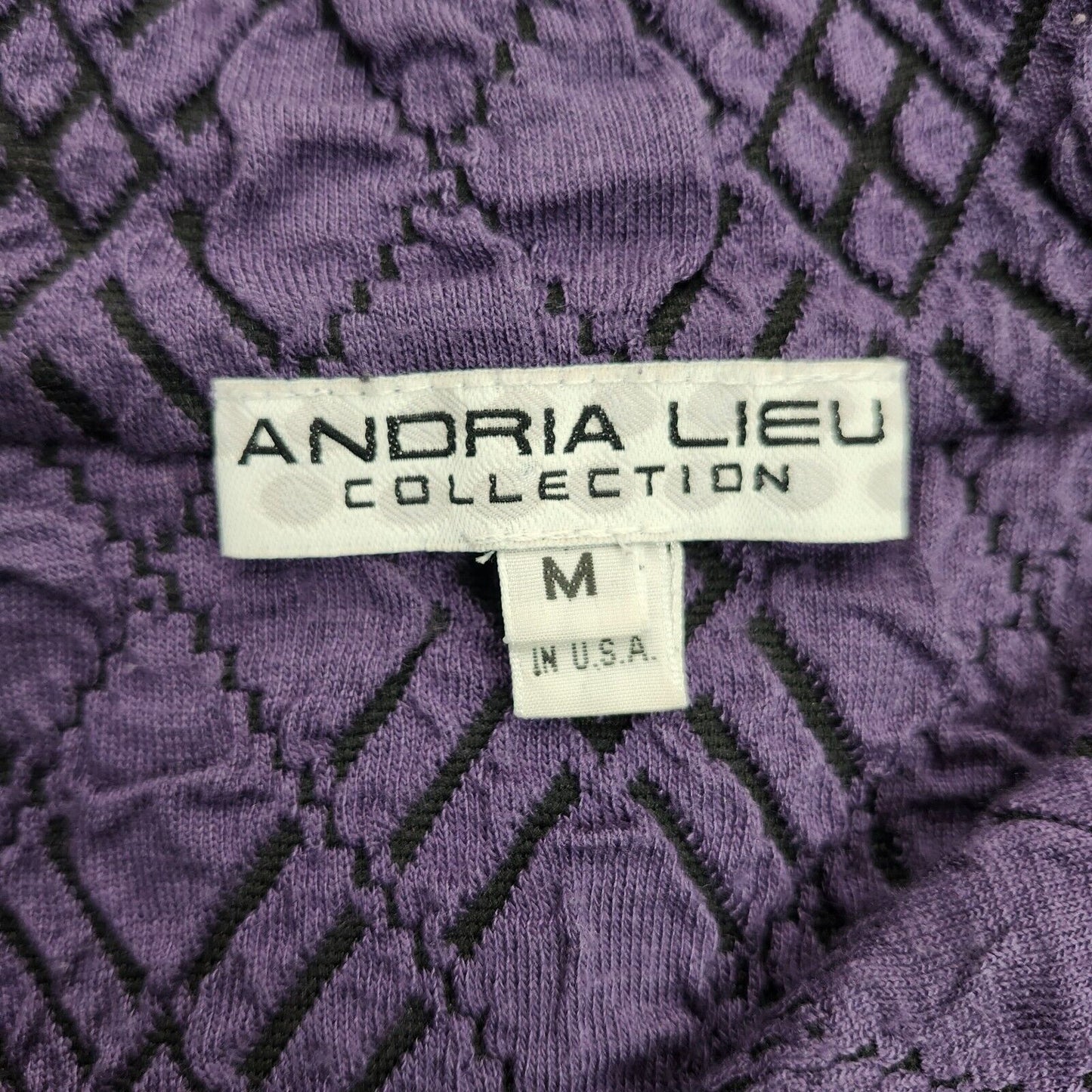 ANDRIA LIEU COLLECTION Womens Purple Button Up Coat Medium