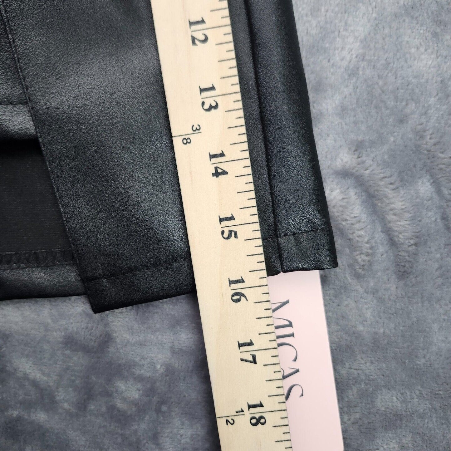 MICAS Womens Black Faux Leather Mini Skirt / Skort Size Small
