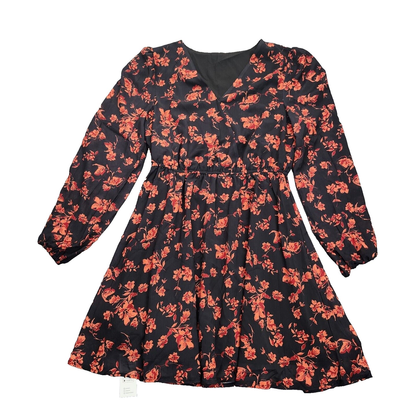 CUPSHE Floral Surplice Long Sleeve Mini Dress Size Small