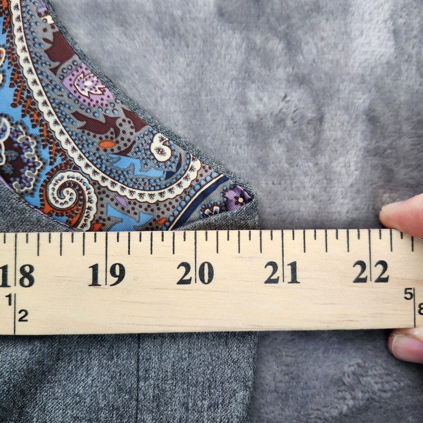 TAYION By Montee Holland Mens Gray Wool Blend Paisley Vest Pike Stitching Med