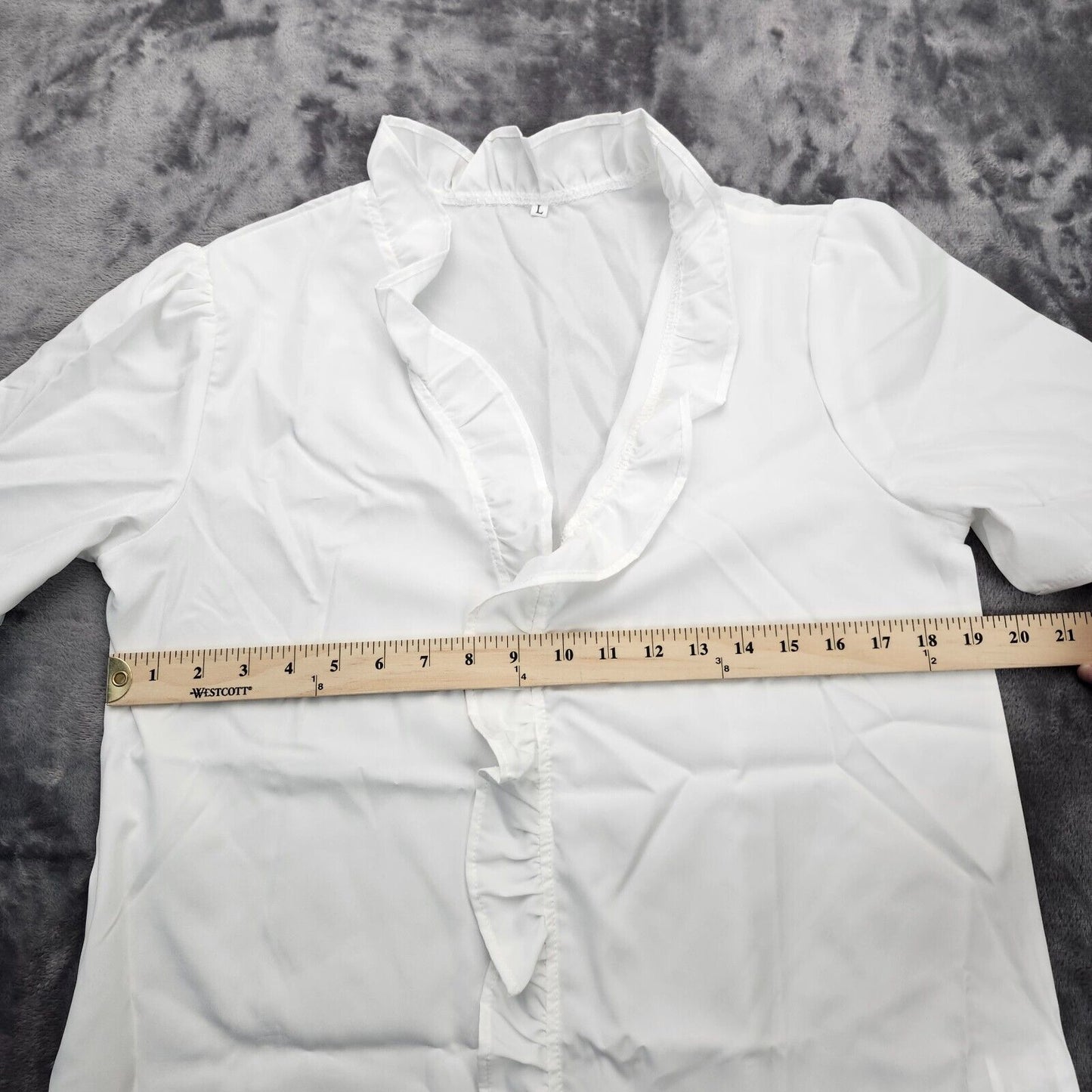 Womens Ruffle Short Sleeve Blouse V-Neck Tunic Shirts Large