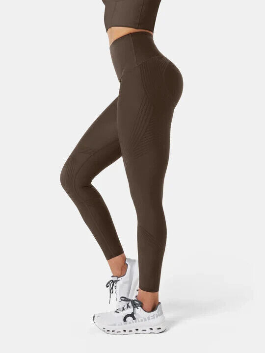 Fanka Body Sculpt Side Pocket Leggings Chocolate Brown Medium
