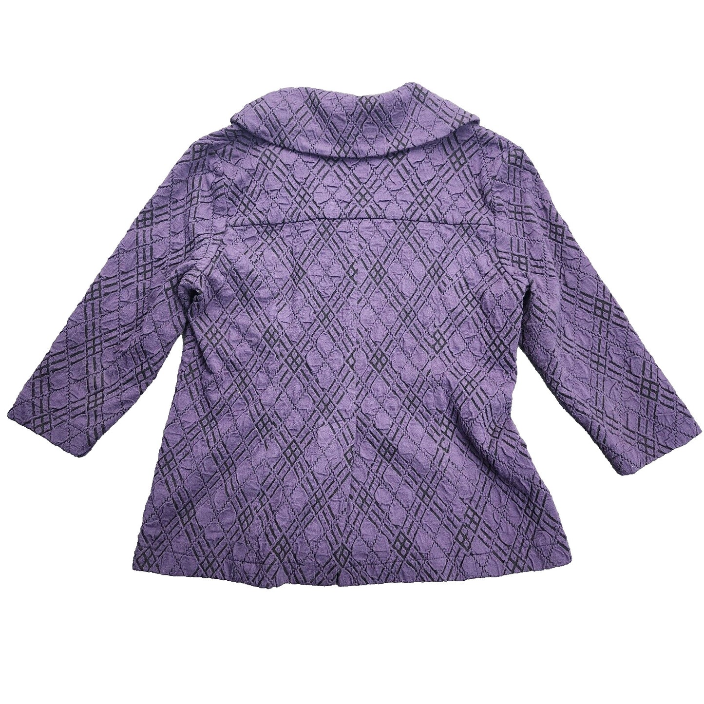 ANDRIA LIEU COLLECTION Womens Purple Button Up Coat Medium