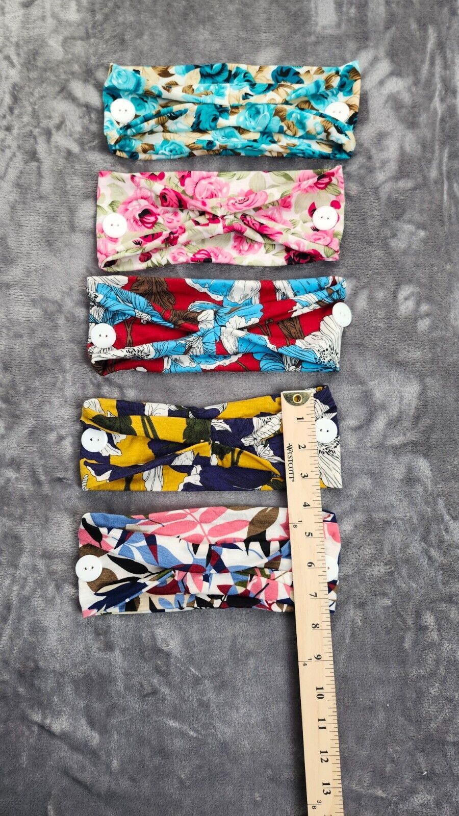 5 pack Bohemia Floral Style Headbands - Criss Cross Headpiece for Women