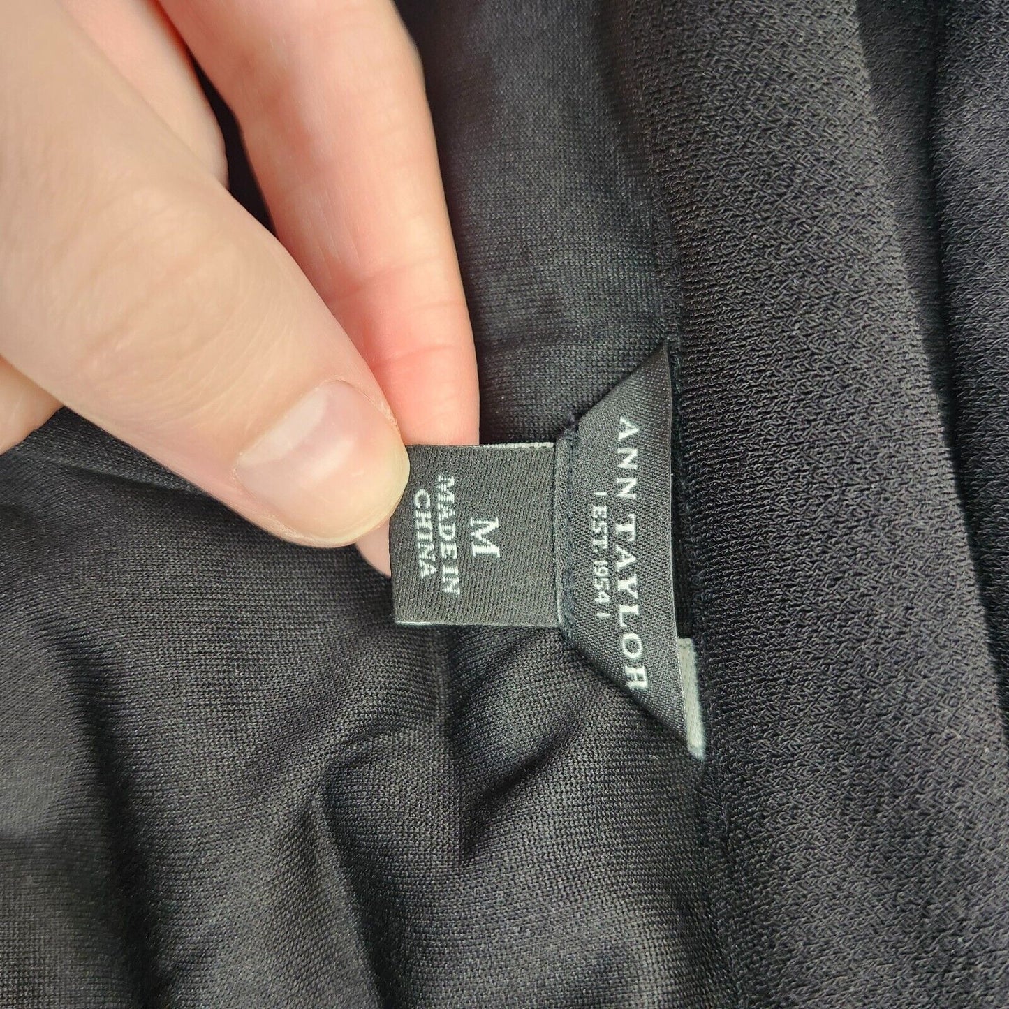 Ann Taylor Womens Black draped jersey top