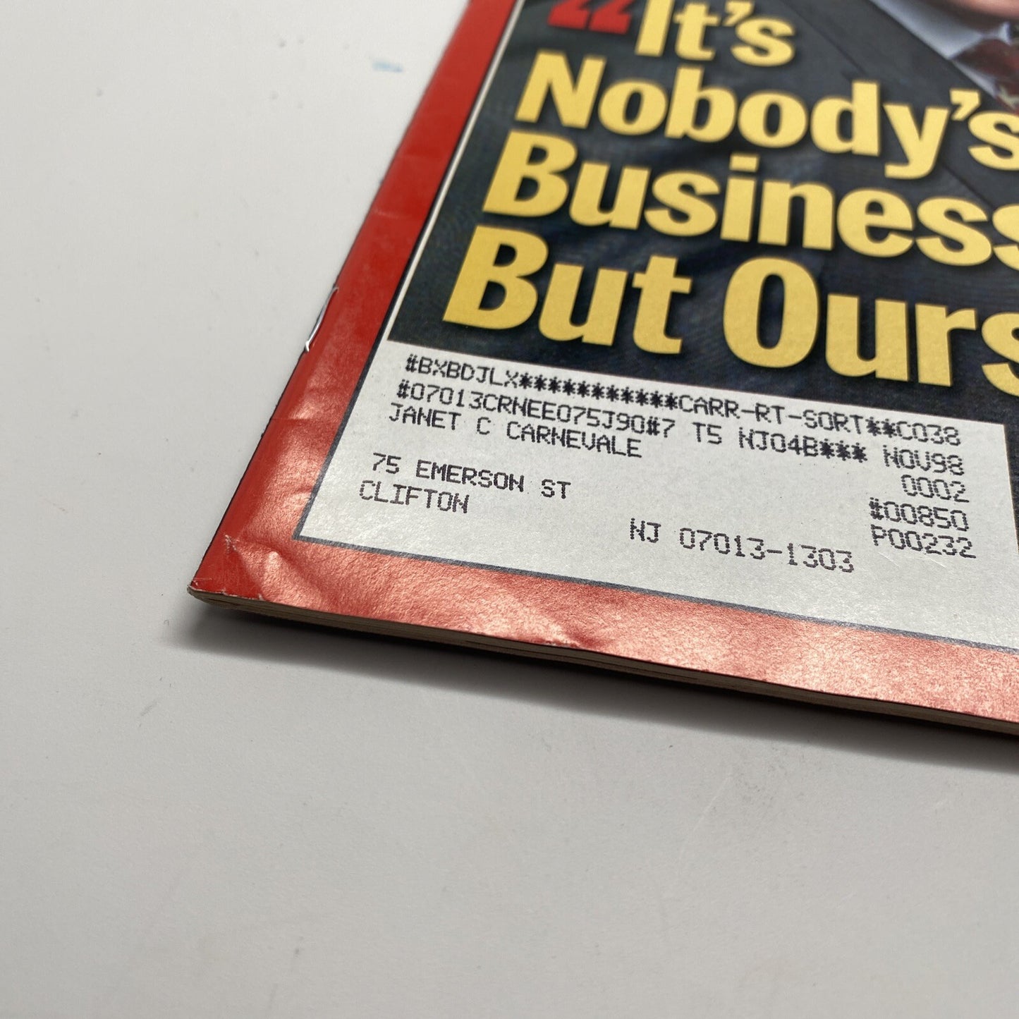 1998 August 31, Time Magazine Special Report Nobody's Business Clintons