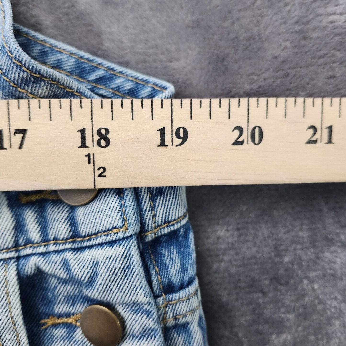 CIDER Womens Light Blue Denim Buckle Wide Leg Jumpsuit size XL
