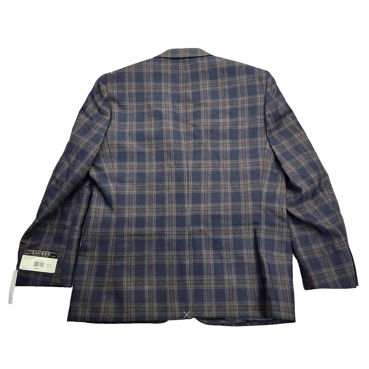 Lauren Ralph Lauren Polyester Blue Plaid Suit Jacket Blazer 44R NWT
