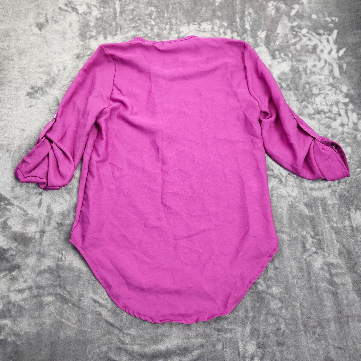 Womens light weight 1/4 zip blouse 3/4 sleeve Purple Medium