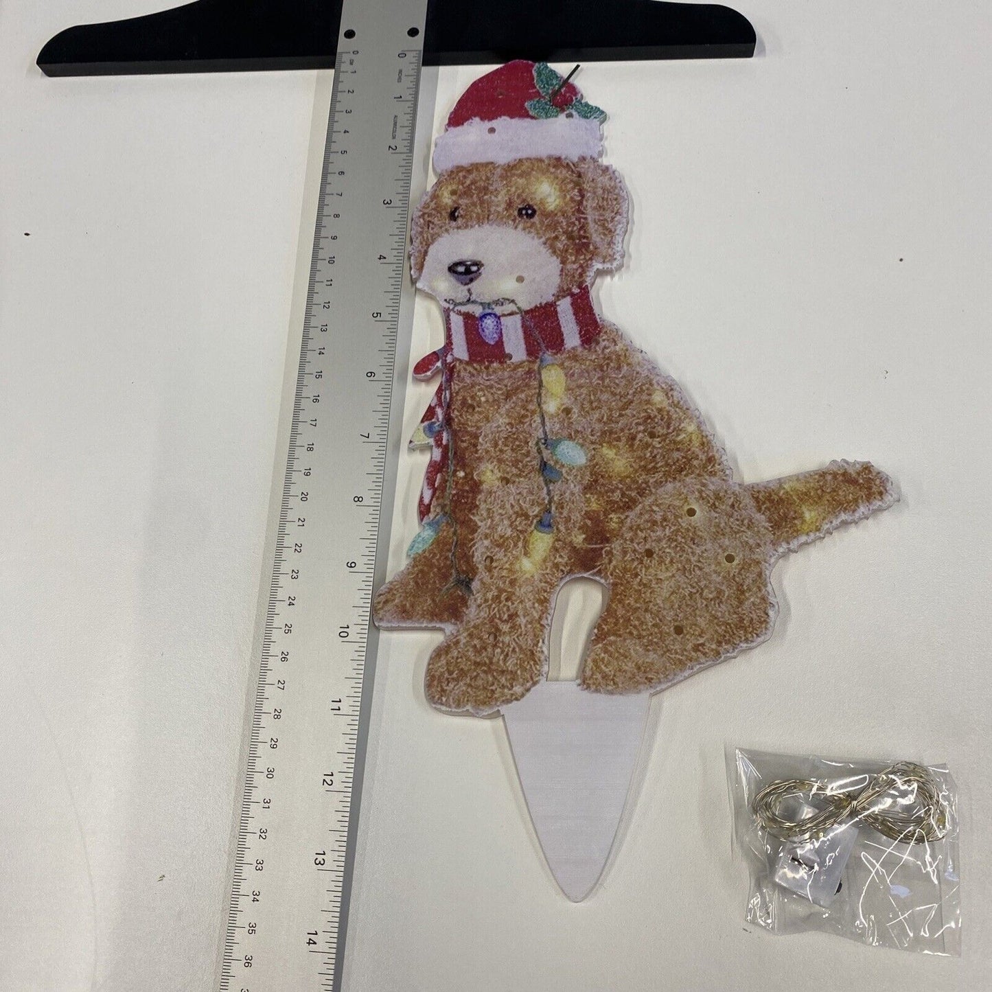 christmas Dog Ornament with lights craft kit 13 Inches
