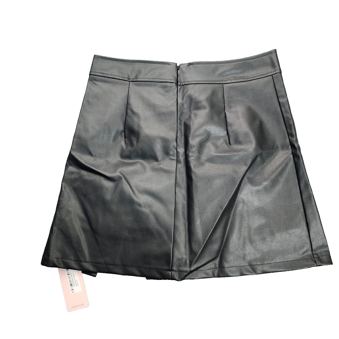 MICAS Womens Black Faux Leather Mini Skirt / Skort Size Small