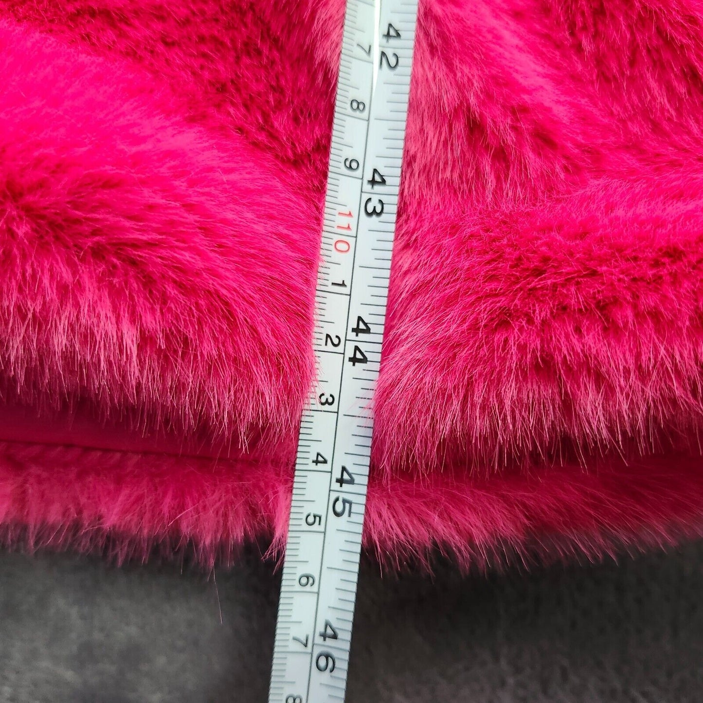 FINESSE Womens Dorinne Hot Pink Vegan Fur Knee Length Coat Large