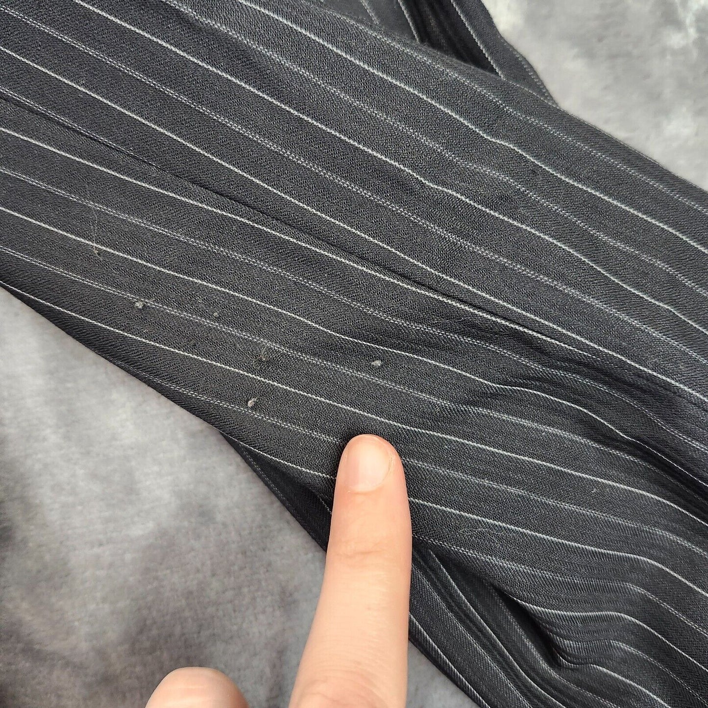 Calvin Klein Men's Suit Jacket Black Striped Blazer 40 Regular Notch Lapel