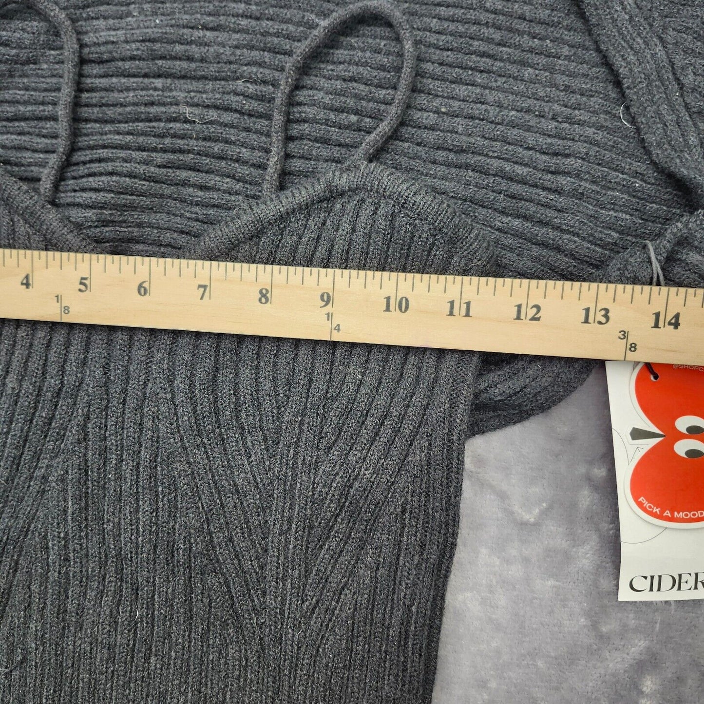 CIDER Womens Knit Solid Cami Split Midi Dress & Shrug Black Large