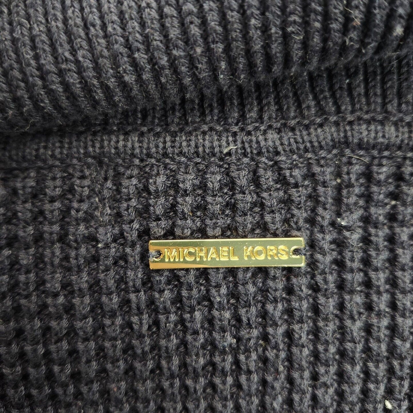 Michael Kors Oversized Waffle knit Cowl Sweater Blue Medium