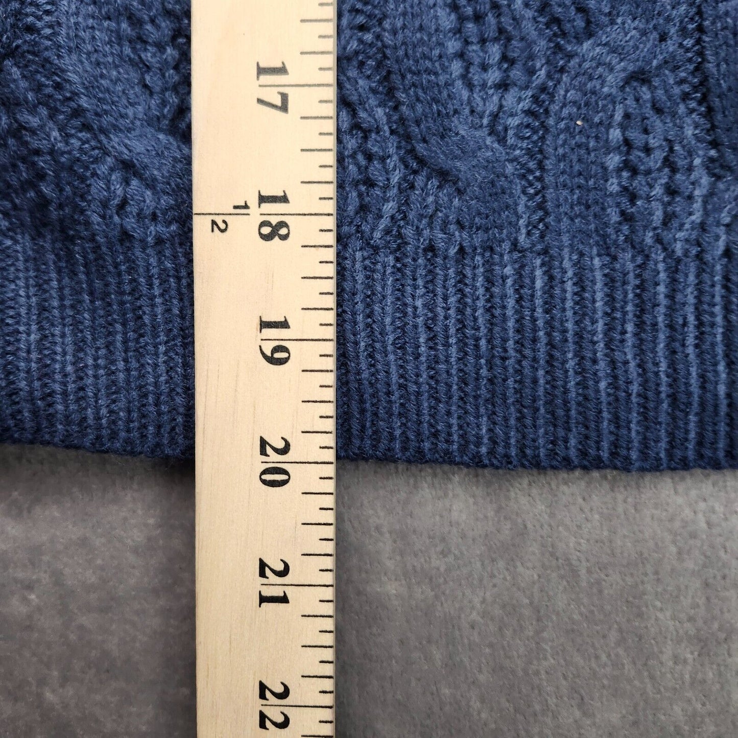 CIDER Womens Round Neck Cable Knit Sweater Blue XL