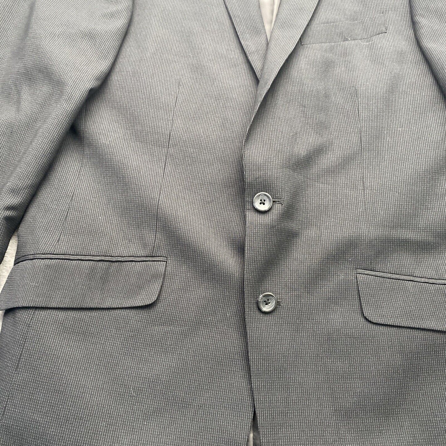 Kenneth Cole Reaction Mens Blazer Sport Coat Black Stripped Size 40L
