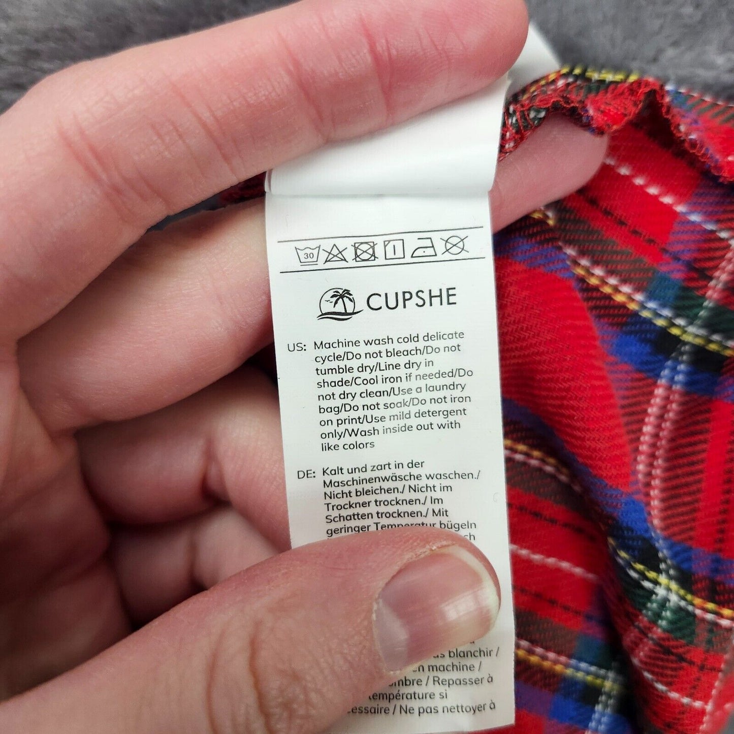 CUPSHE NWT Abigai Belted Tartan Plaid Maxi Christmas Dress Size M