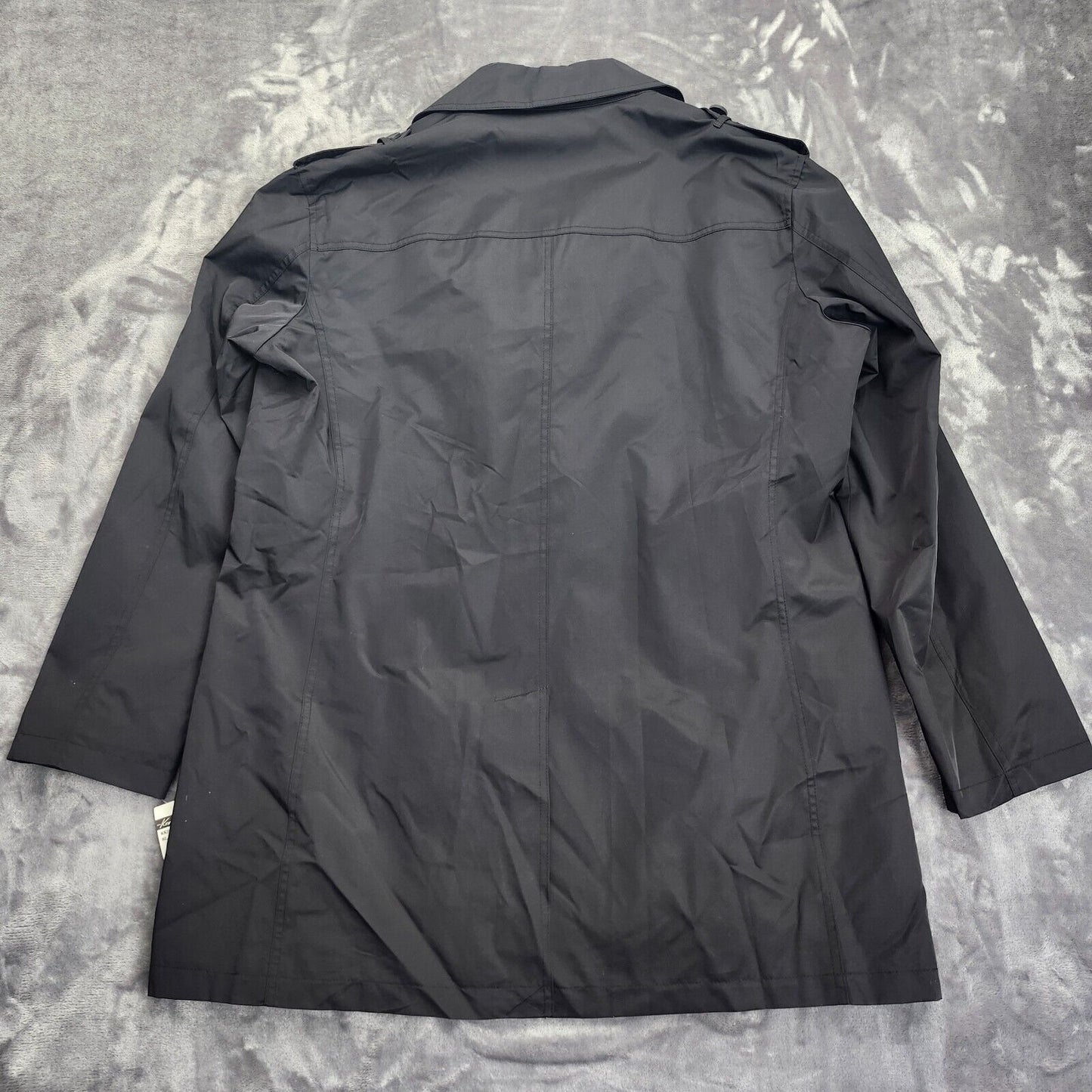 NWT Kenneth Cole NY Mens Rain Jacket Trench Coat Rado Black size 46 Regular