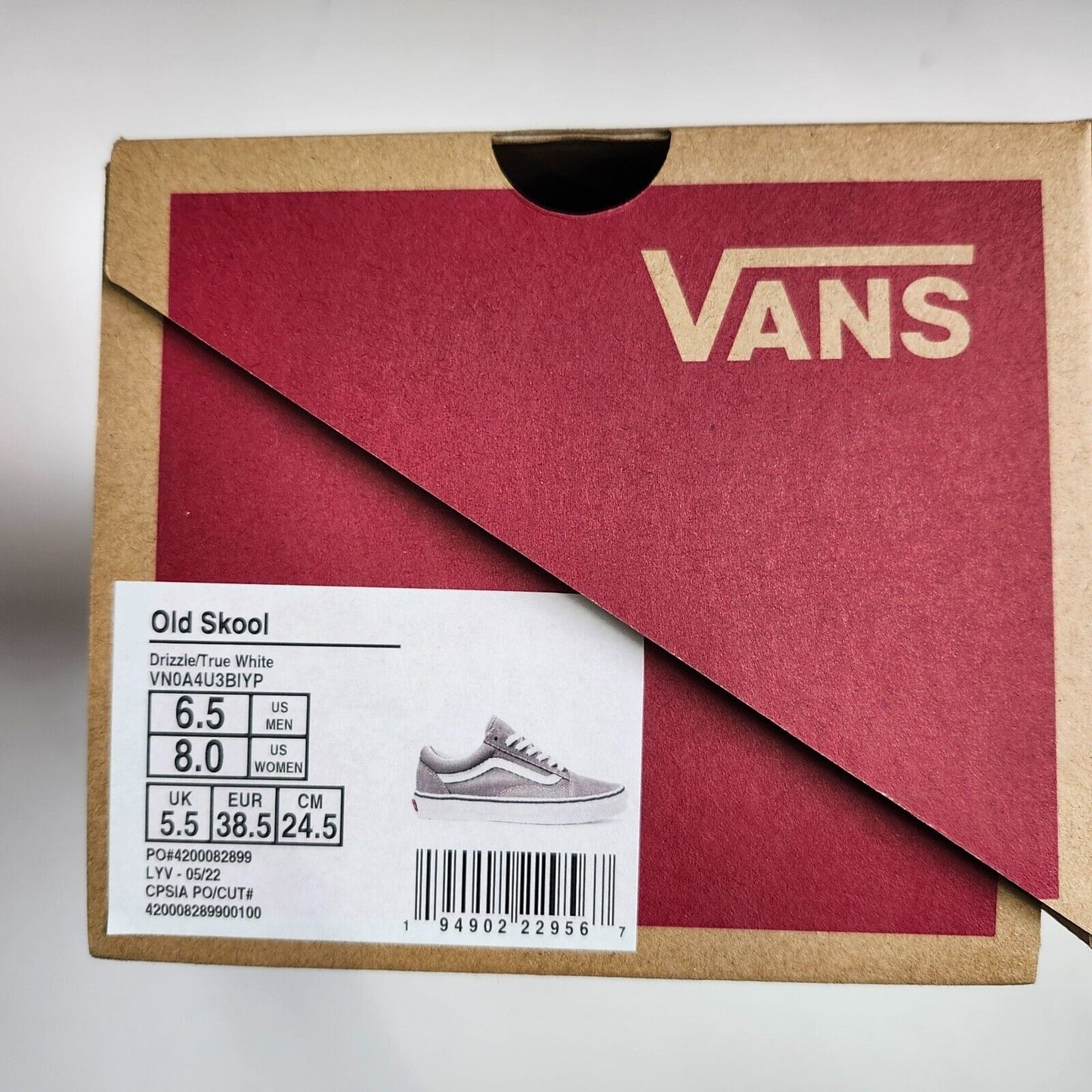 Vans Old Skool Drizzle/True White(Gray) Skate Shoe Mens Size 6.5 Wms 8
