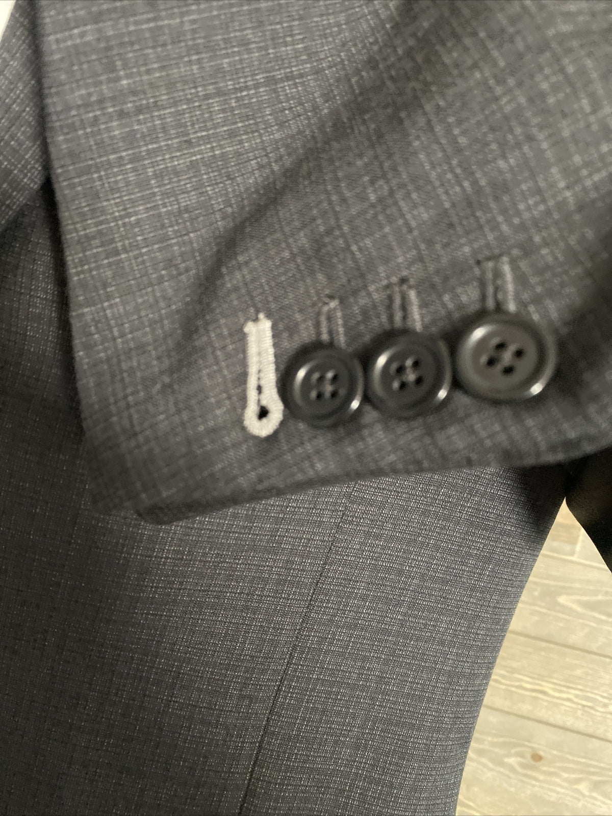 Ysl Mens Blazer (40R) Gray With Functional Surgeon Buttons