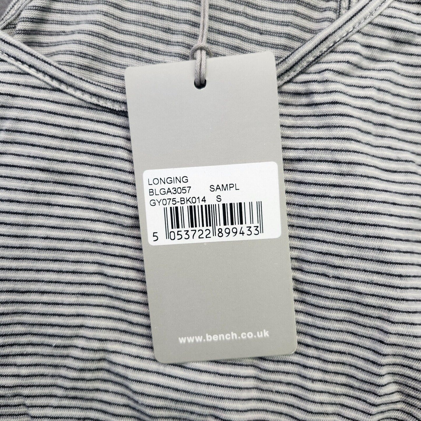 Bench Urban Wear Womens Racerback Stripped Tank Top Size Small WHT/GRY