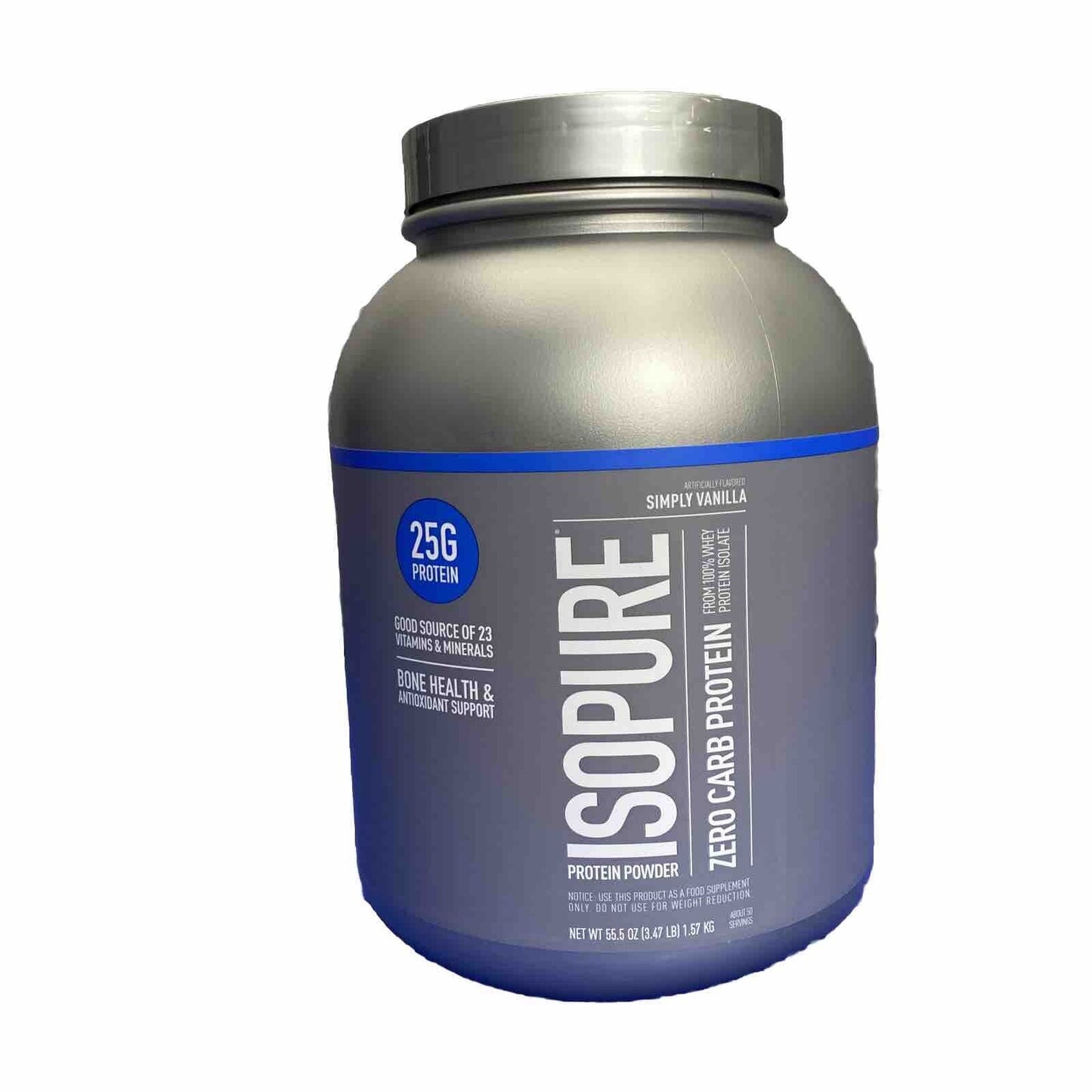 Isopure Protein Isolate Simply Vanilla 25G Protein 3.4 LB Tub Zero Carb EXP 27