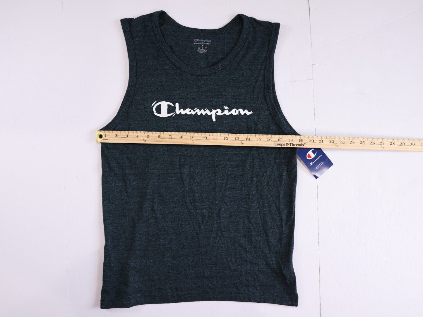 Champion Tank Top Mens Medium Classic Black Graphic Tank Muscle Shirt