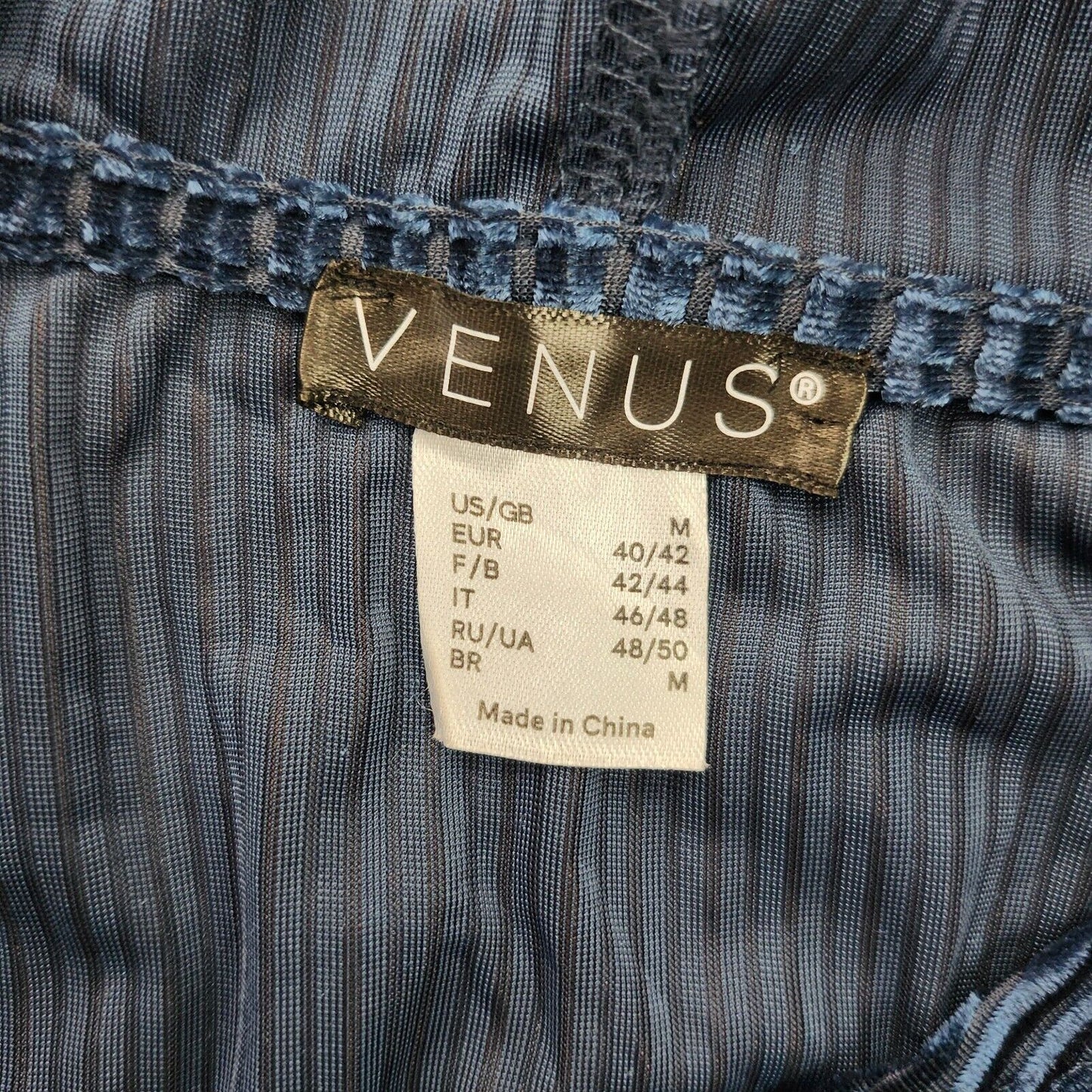 Venus Women's Long Sleeve Velvet Stretch Casual Jump suit Blue M