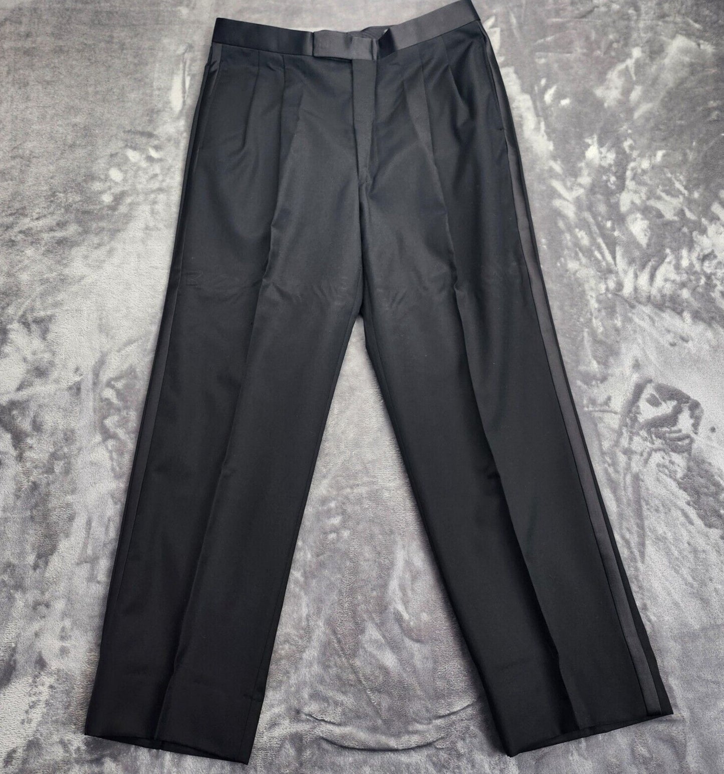 100% Wool Men's Tuxedo Set Jacket Size 40 Long, Pants 34