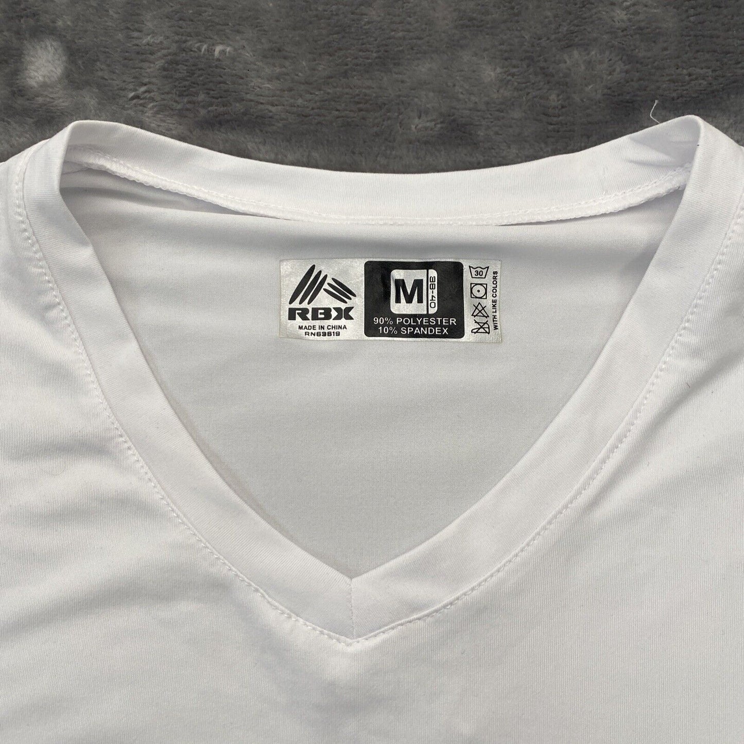 RBX Mens Ultra Soft Short Sleeve Sleepwear T-Shirt M White V Neck