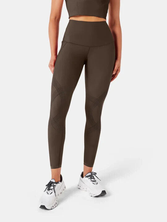 Fanka Body Sculpt Side Pocket Leggings Chocolate Brown Medium