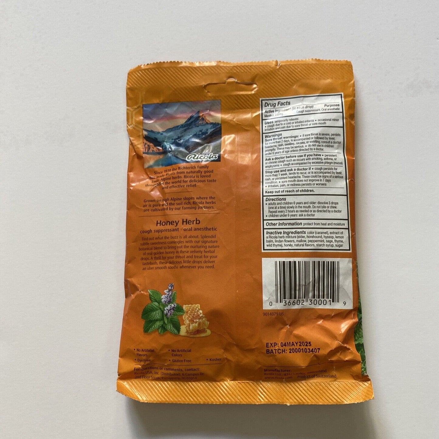 Ricola Natural Honey Herb 24 Drops