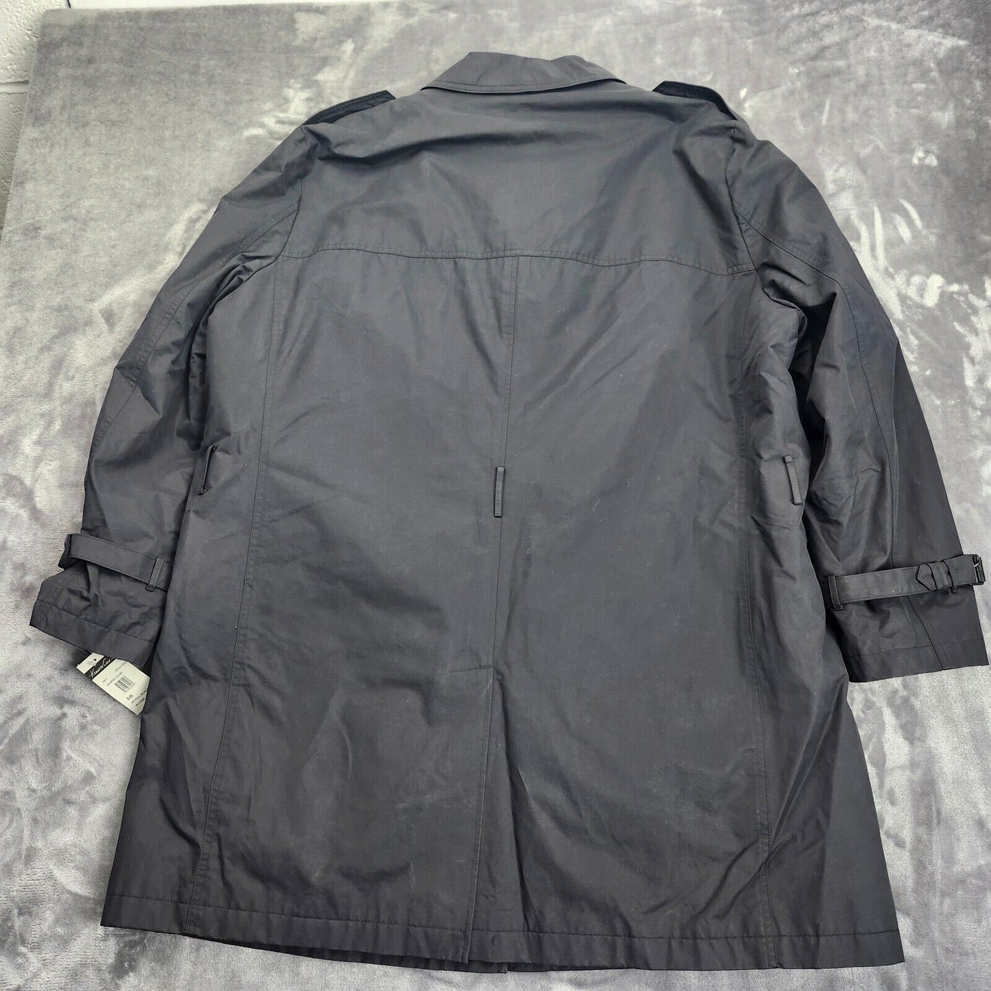 NWT Kenneth Cole NY Mens Rain Jacket Trench Coat Rado Black size 48 Regular