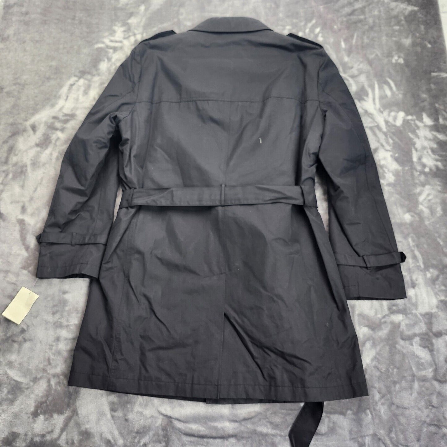 NWT Kenneth Cole NY Mens Rain Jacket Trench Coat Rado Black size 42 Regular