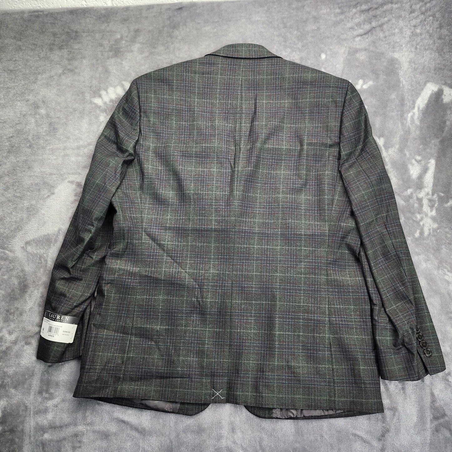 Lauren Ralph Lauren Polyester Green Plaid Suit Jacket Blazer 44R NWT