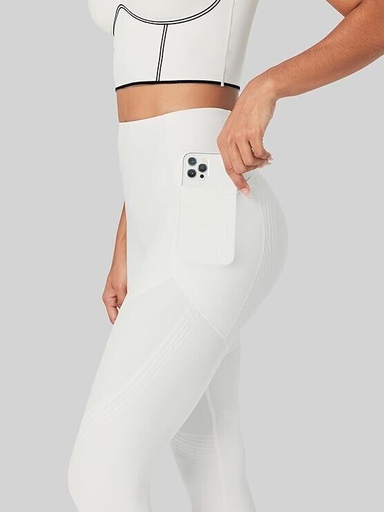 Fanka Women's Compression Lift & Curve Leggings w Tummy Control White - Medium