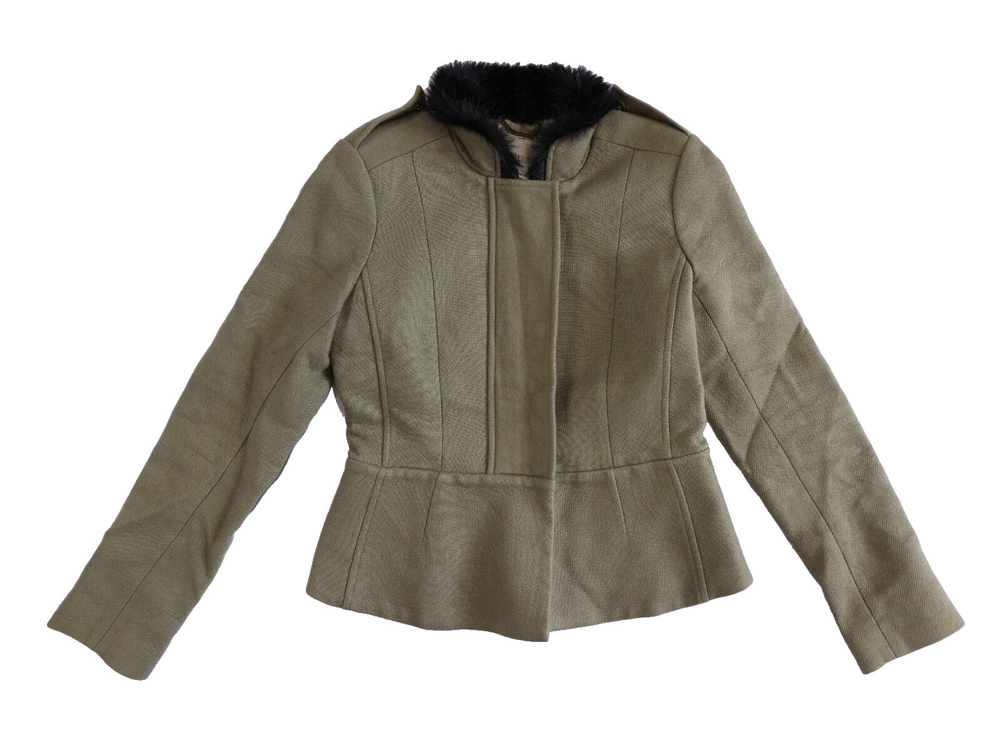 Banana Republic Heritage Blazer Jacket Military Coat Peplum Hem Fitted Cotton XS