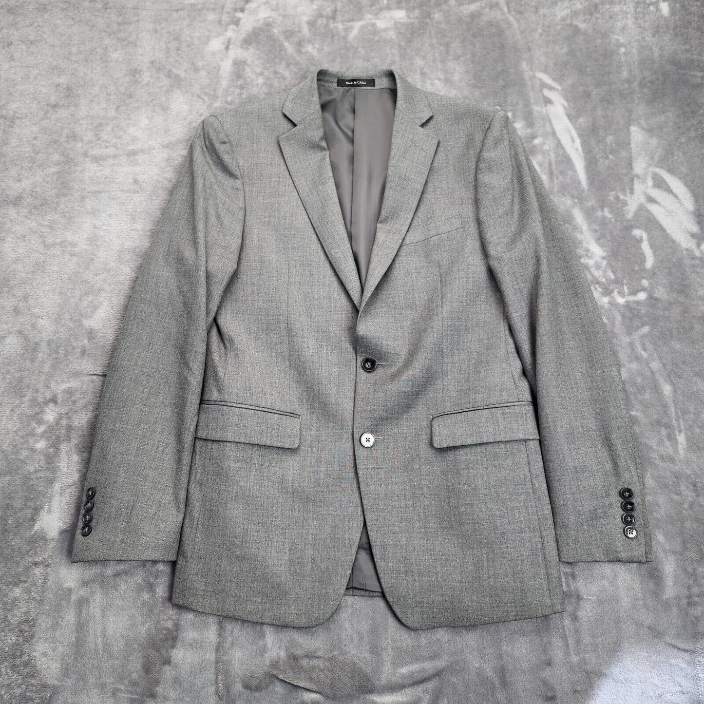 Calvin Klein Mens Suit Set Gray Jacket 38R, Trousers 34W X 32L